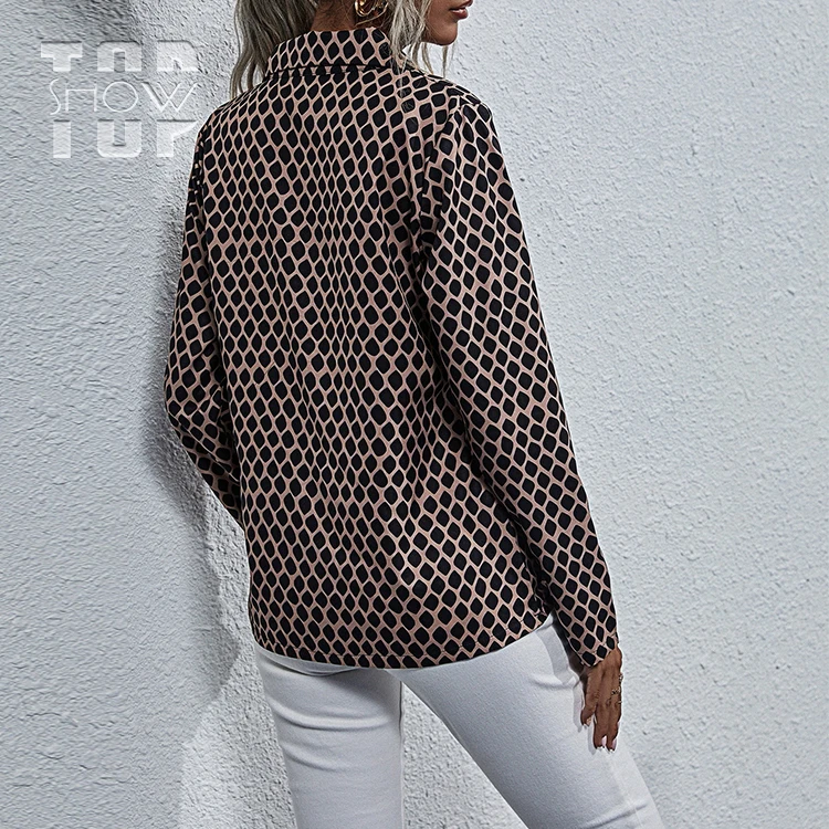 Leisure Vintage Shirts Button Lapel Cardigan Top Lady Loose Long Sleeve Oversized Shirt Womens Blouses Casual Tunic Blusas