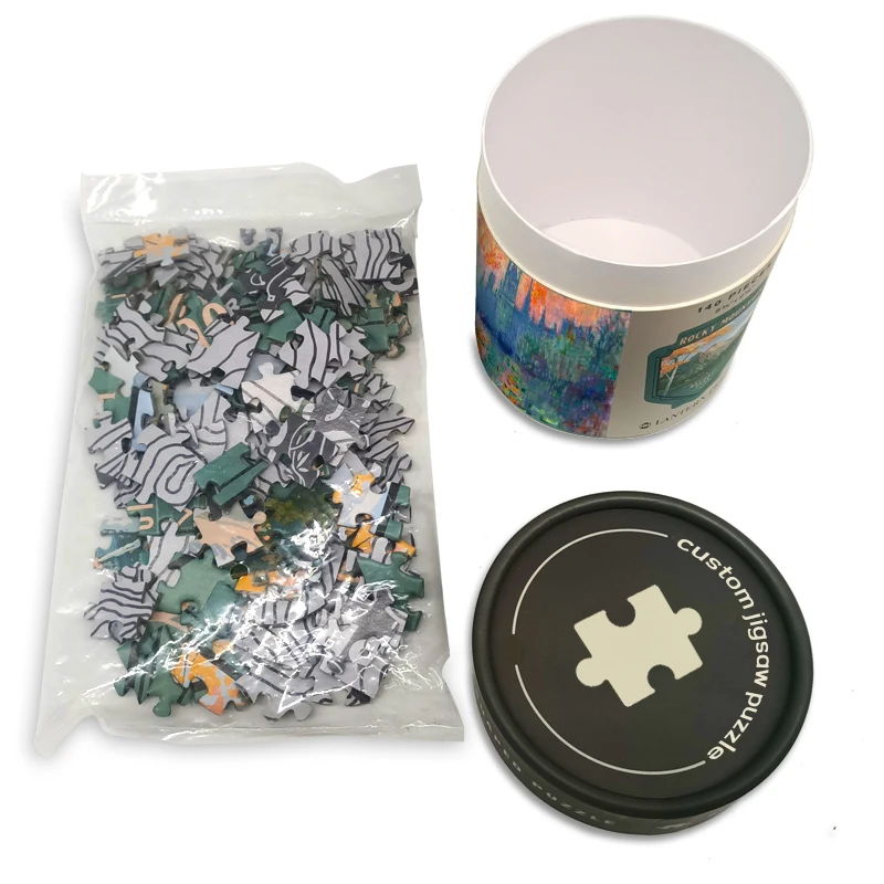 Custom Paper tube puzzle 1000 500  200 100 piece for adults and kids