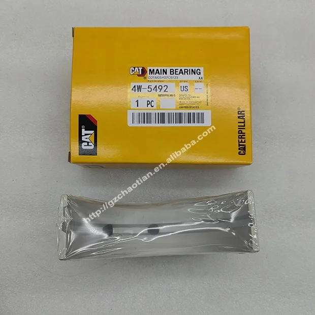 Excavator Main Bearing 4W-5492 CAT 3406 3408 3412 C15 Engine Parts Crankshaft Bearing 4W5492
