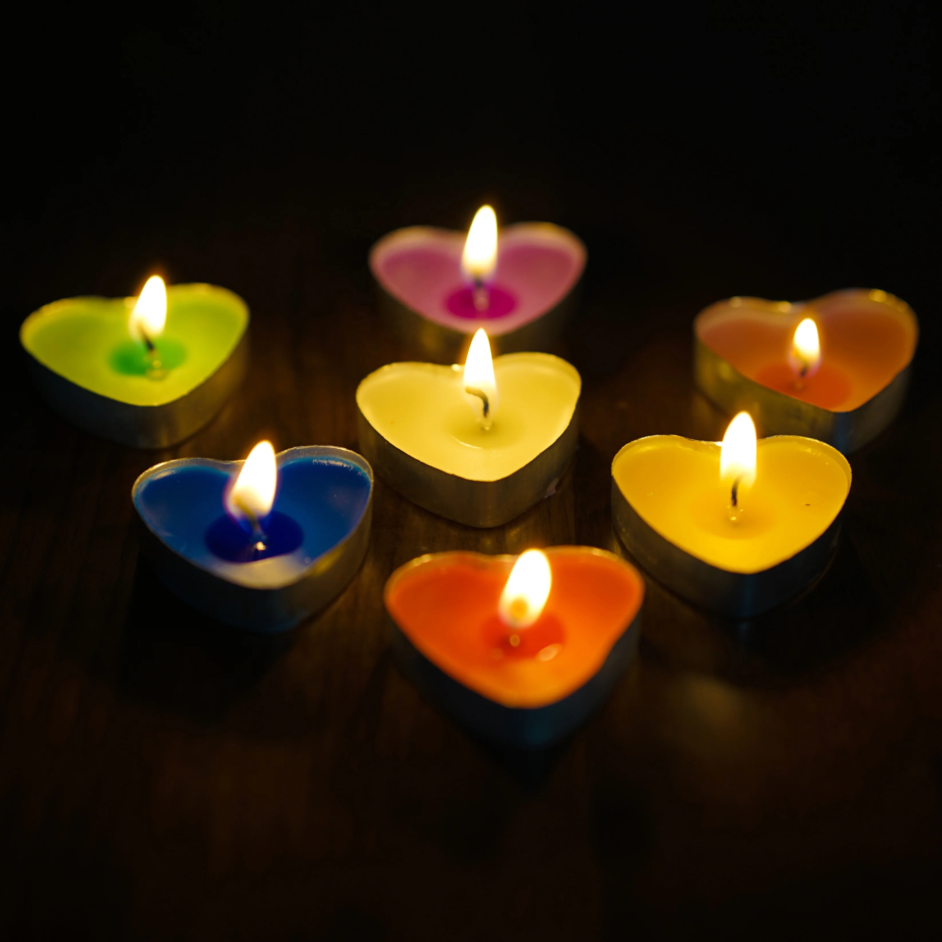 Heart Shaped Metallic shell Tealight Candles Romantic Party Wedding Decor Love Heart Candle Tea Light Candles