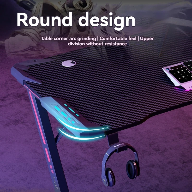 2024 YOUTAI Modern Wholesale Z Structure Design Gaming Desk Gaming Table With Led Light
