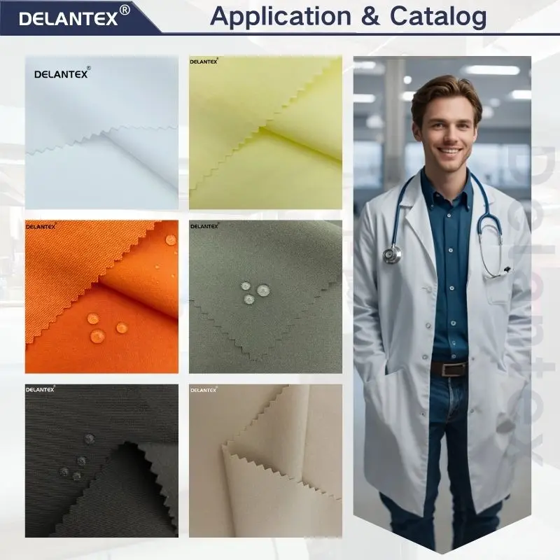 Delantex 120GSM высокая эластичная 94% полиэстер 6% спандекс простой для платья рубашка брюки