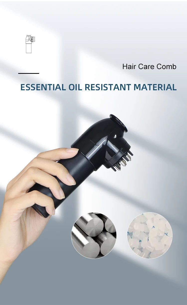 Black Portable Liquid Comb Pressurized Liquid Out Brush Mini Hand Massage Brush Scalp Massage Comb