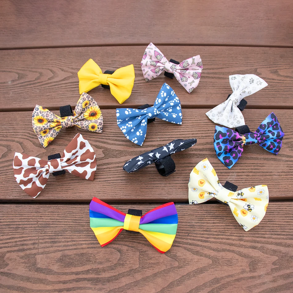 Fashion patterns customized pet bow tie matching dog collar low price factory manufacture wholesale dog bowknot