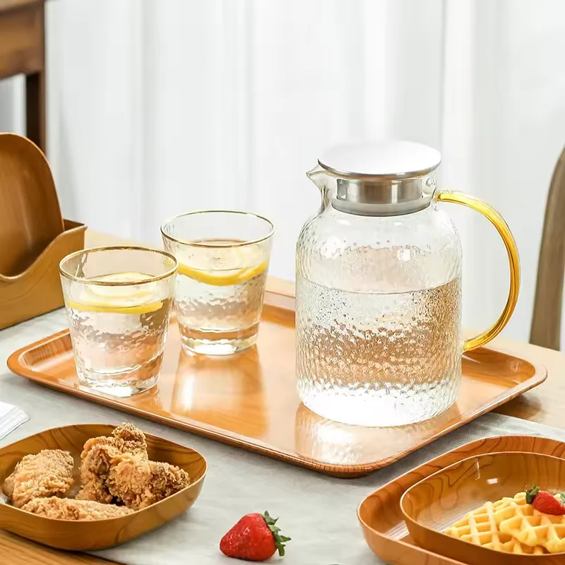 High Grade Wood Grain Square Bone Spitting Plate Unbreakable Dinner Plates Dessert Plates