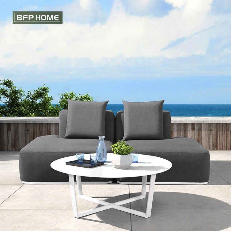 BFP Home Garden Furniture Sectionals Sofas Set Sun Beds with Aluminum Alloy Round Table Outdoor Furniture