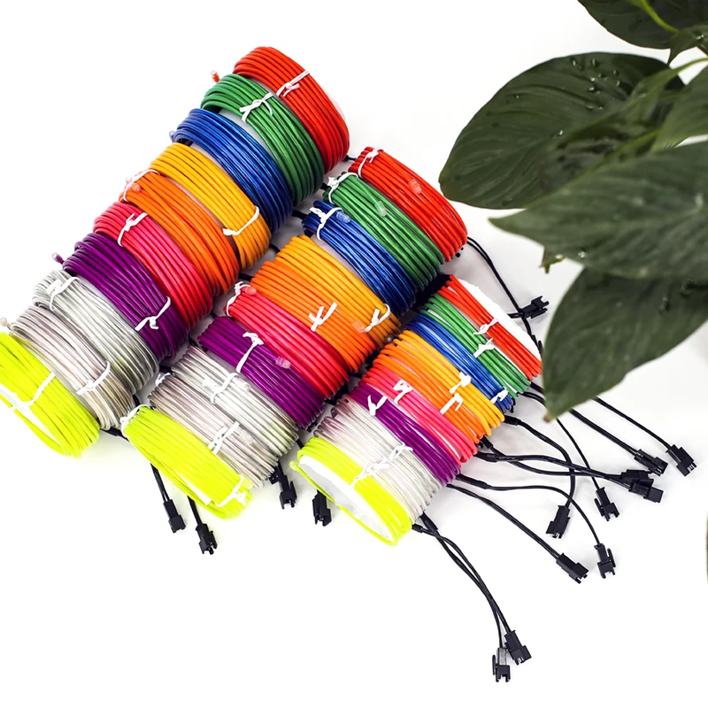 2.3mm 1 Meter EL Wire DIY Kit Factory Direct Price Wholesale Rush Delivery LED Light Neon Rope Craft Strip AA Battery Case