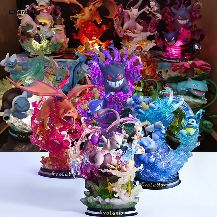 Pokemoned Figures Charizard Pikachus Gengar Toy Resin Anime Action Figure Collection status Pokemoned