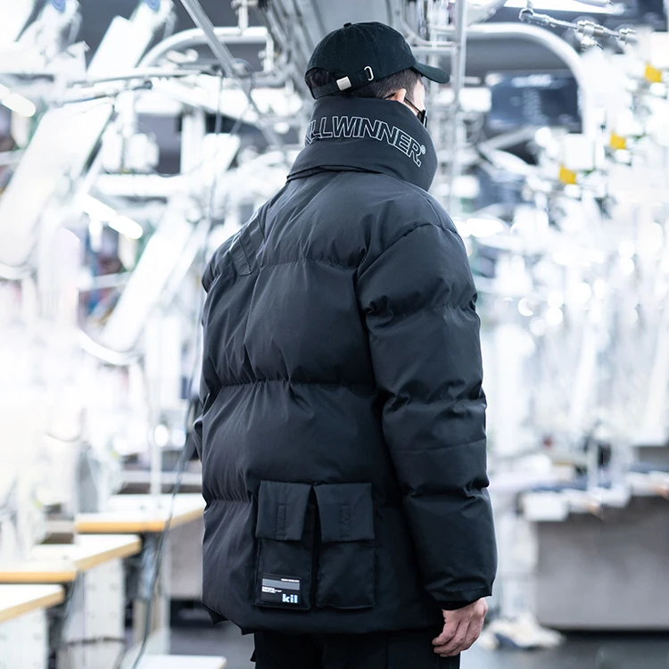 Wholesale Custom Women Snow Bomber Coat Outwear Winter Windbreaker Cargo Pockets Streetwear Warm Ski Puffer Jacket Men