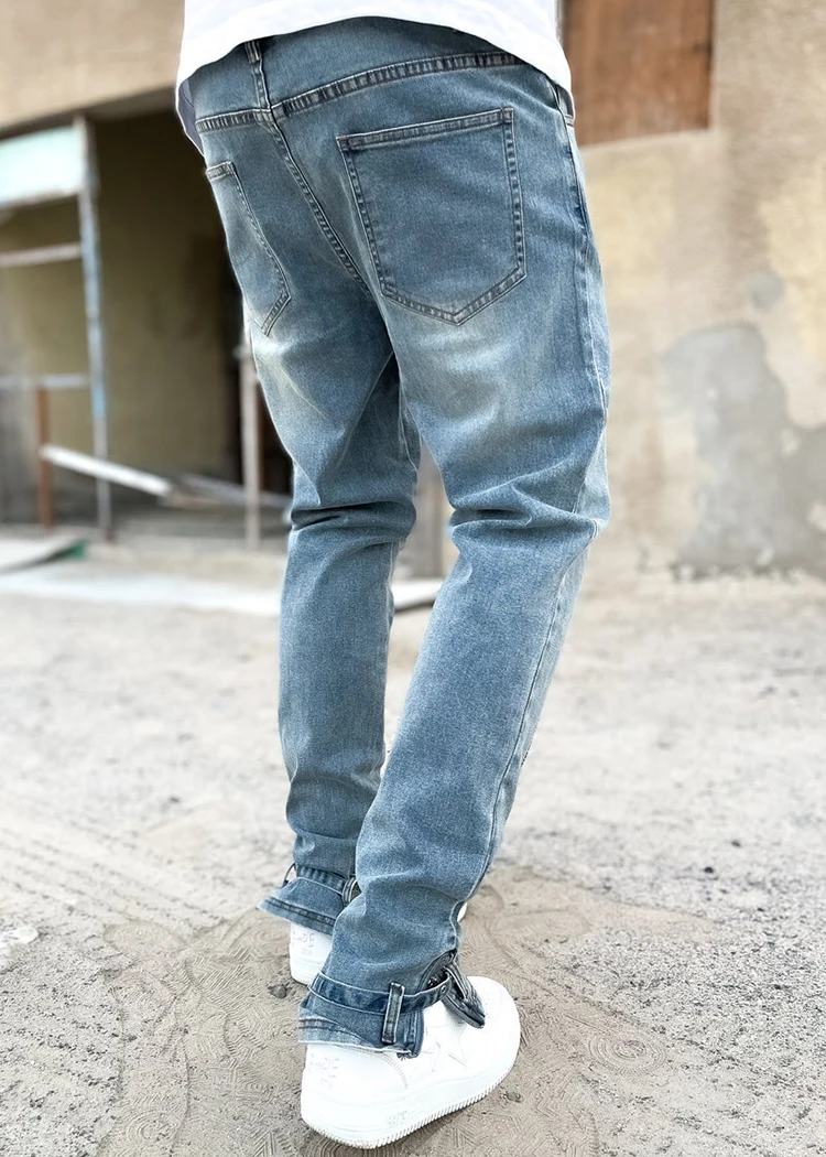 New arrivals sublimation skeleton jeans custom logo rhinestone jeans for men