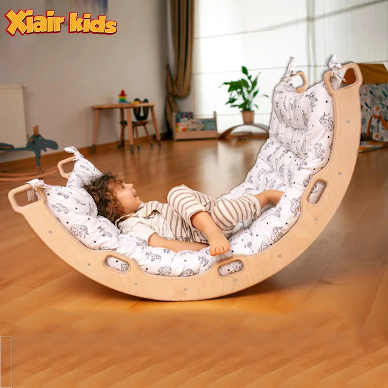 Xiair Wooden Houses Pretend Toy Rainbow house toys Climbing Frame Montessori Balance Educational kids Toys