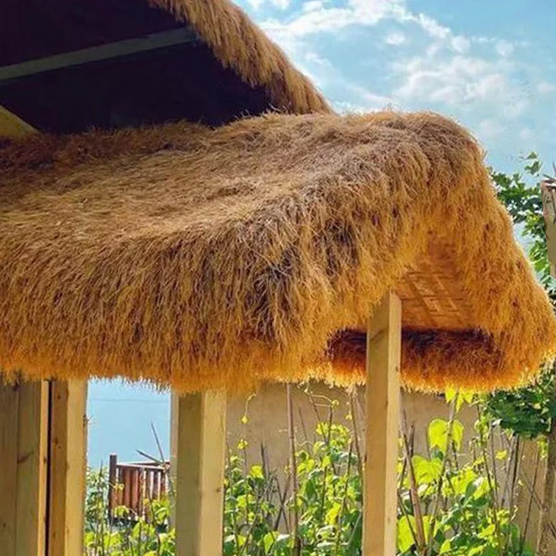 Waterproof plastic sheet roof materials artificial simulated grass synthetic thatch roof