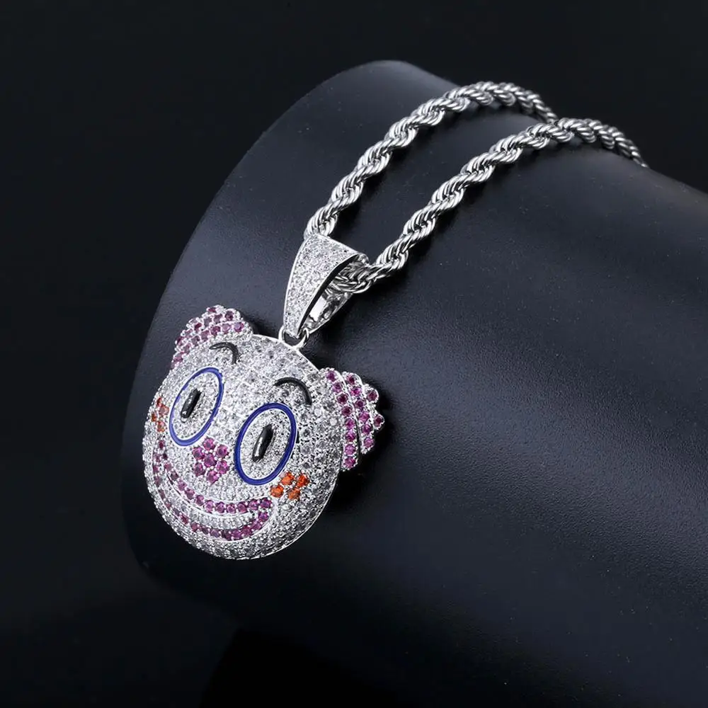 HipHop Cartoon Characters Necklaces Charms Pendants For Men Women Cubic Zircon CZ Chains Jewelry Gifts Factory Custom