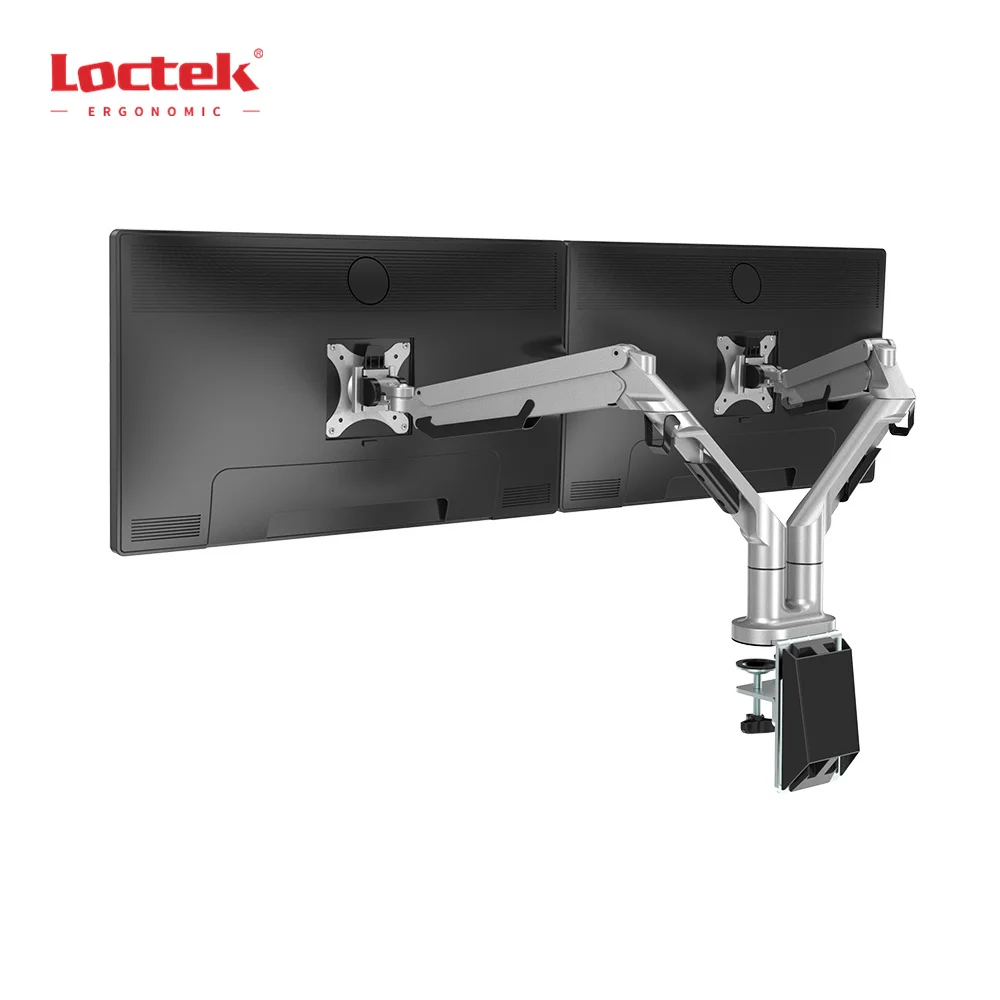 Эргономичный двойной монитор OEM, Поддержка 17-32 дюйма, алюминиевый монитор с газовой пружиной, Arm Loctek DLB851D