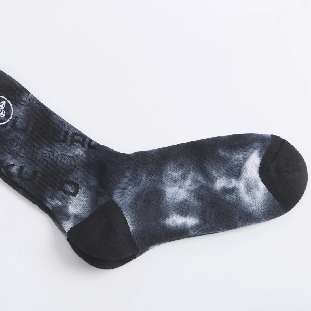 Custom Socks Design Own Logo Crew Socks Order Private Jacquard Your Label Cotton Black Man Sport Sock