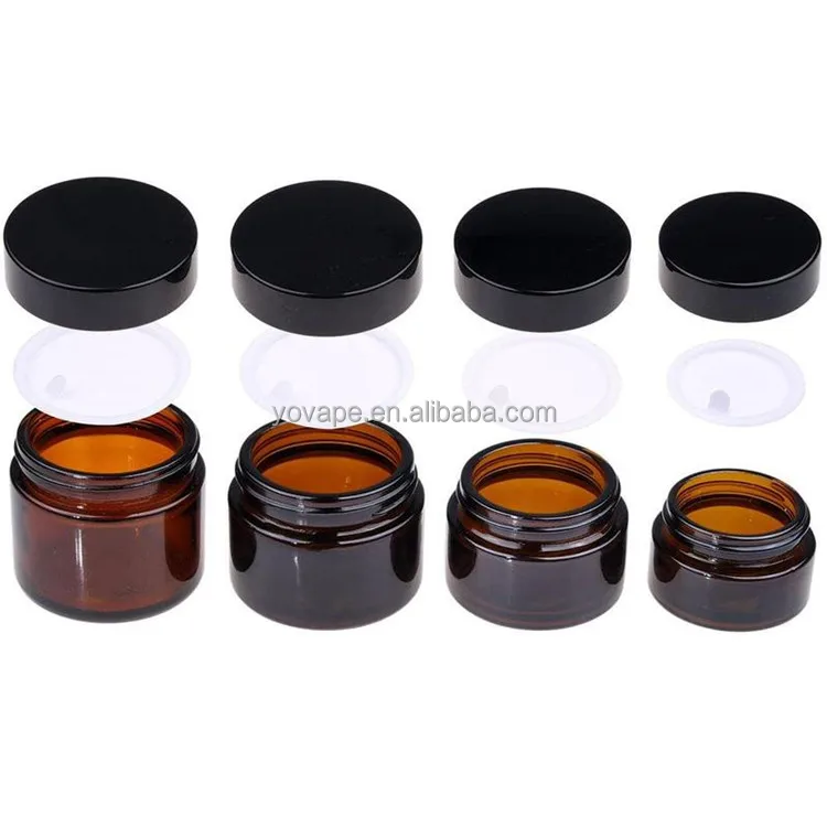 RTS Makeup Tool Cosmetic Storage Packaging 5g 5 g 5gr Mini Small Container Brown Skin Care Face Balm Cream Amber Glass Jar Pot