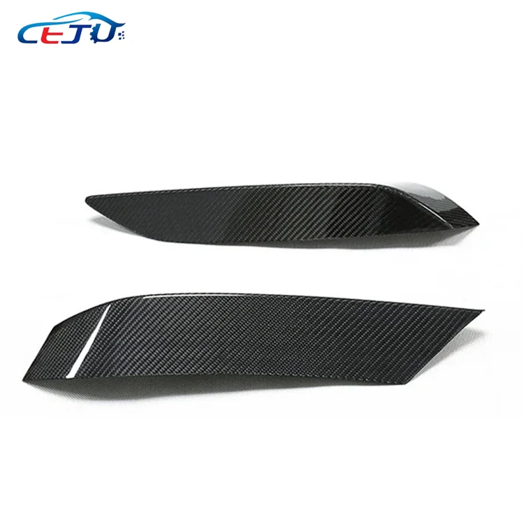 Car Accessories Carbon Fiber Look Car Body Kit Front  Corner Bumper Lips Side Splitters Up Flaps For BMW M3 F80