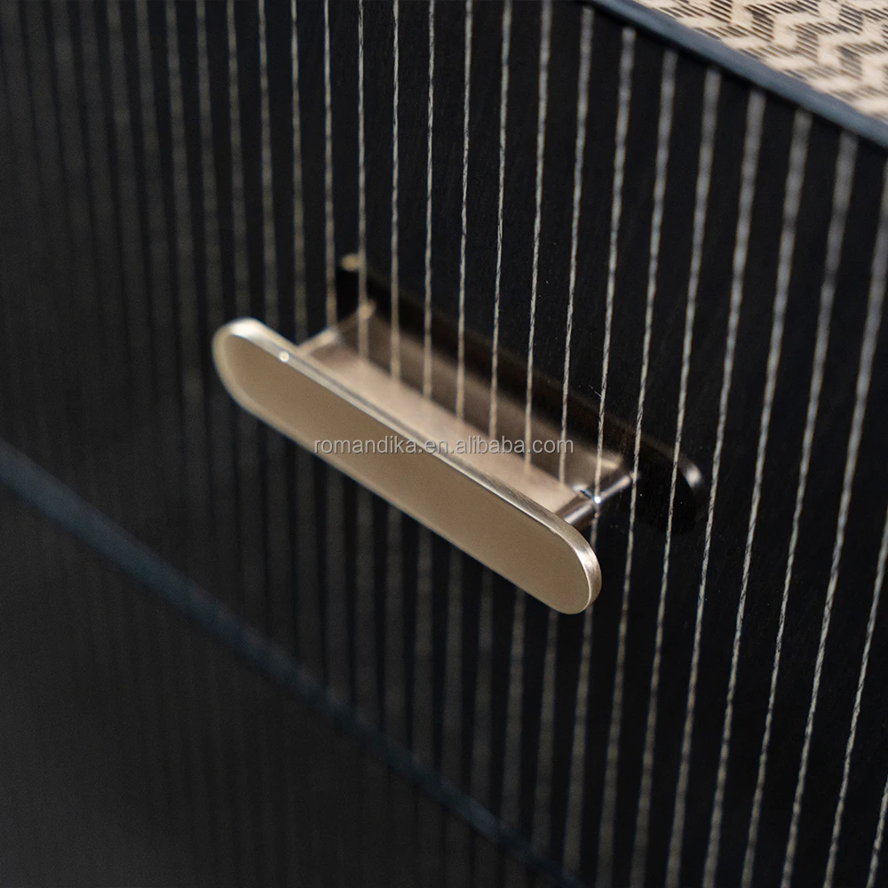 Modern Luxury Asian Style Solid Wood Dining Room Sideboard Buffet Cabinet Stainless Steel Kitchen Bedroom Storage Feature Hotels