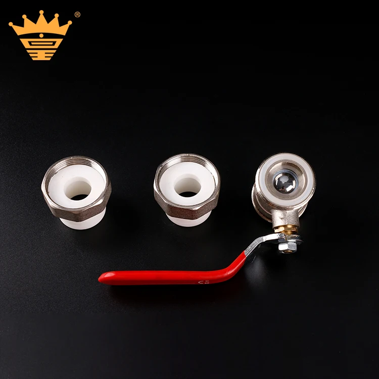 3/4 1 5/4 Inch Full Port PPR PVC Double Union Plastic Air Brass Ball Valve