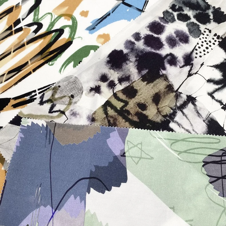 New design for dress and blouse rayon digital printing 97%Tencel lyocell 3% linen fabric