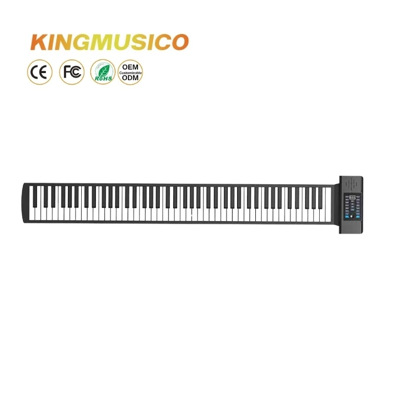 88-key folding hand-rolled electronic piano thickened soft keyboard rechargeable with Bluetooth portable beginner cross-border