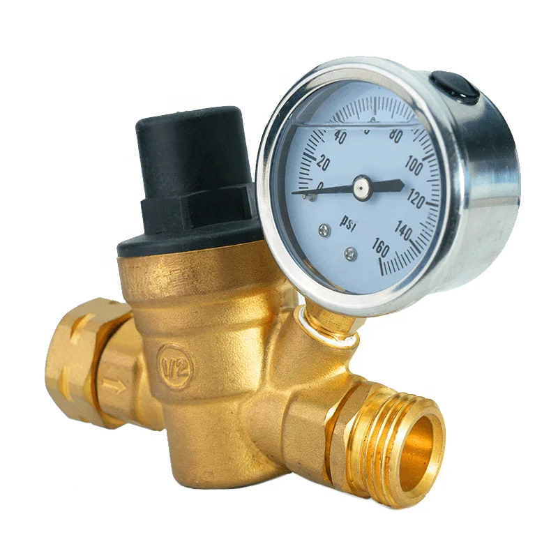 Bornic 1inch Dn20 Brass Adjustable Water Pressure Regulator Reducer Reducing Valve With Gauge Meter