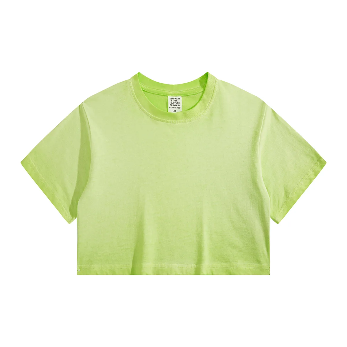 Women Crop Top Tshirt Women Ombre Color Gradient Print T-shirt Women Acid Wash Plain Loose Casual Tee Cotton Cropped T shirt