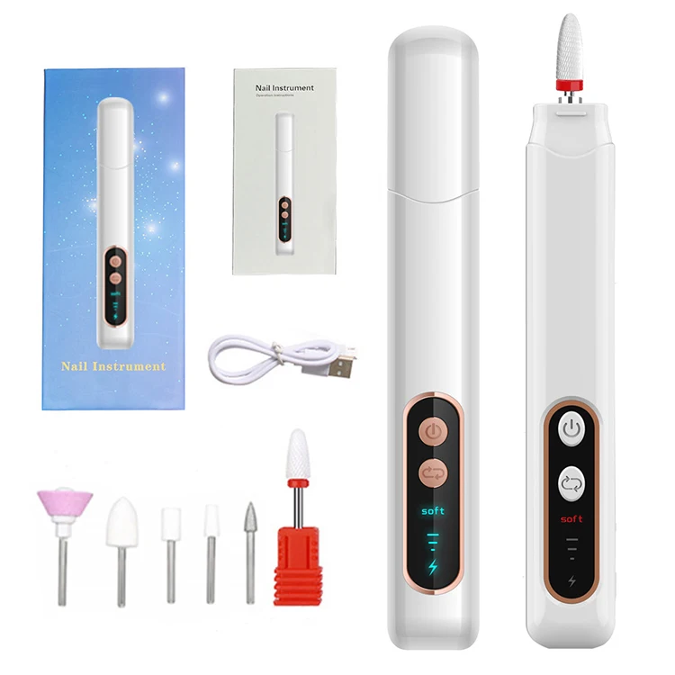 Electric Nail Drill Sander Nail Manicure Machine Mill For Manicure With Light Art Pen Tools For Gel Removing
