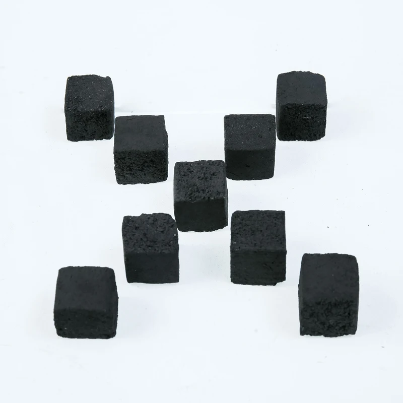 high quality 25*25*25mm Square low ash shisha coconut shell charcoal briquette