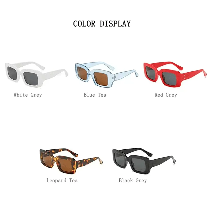 Fashion Red White Glasses Cross border Hot Sale Rectangular Shades Big PC Frame High Quality Sunglasses for Men Women Party Gift