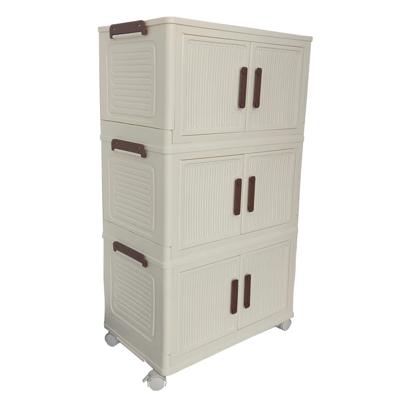 Popular PP Plastic Storage Cabinets With Wheels For Multi-use