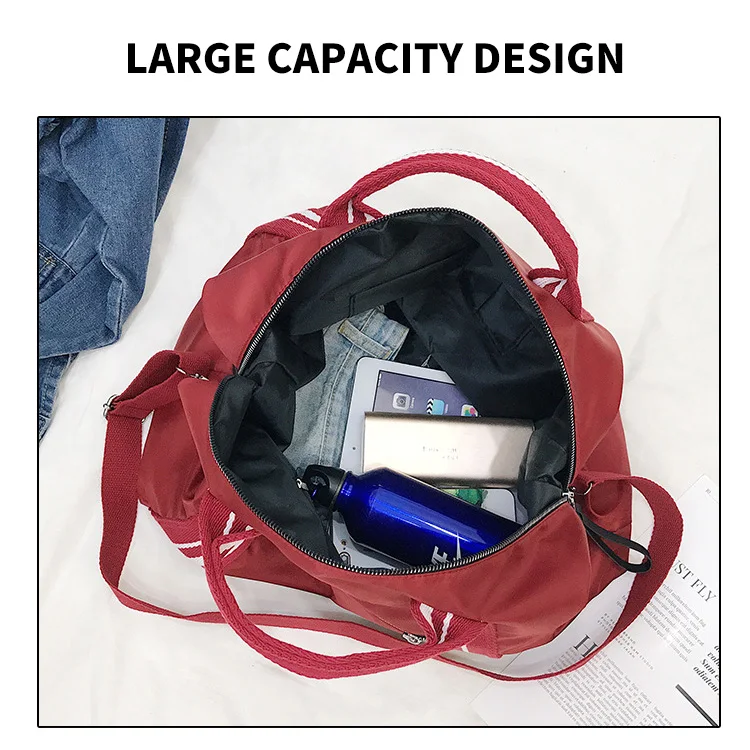 women weekender pink travel luggage bags organizer Waterproof Swimming Yoga  carry on sport gym duffle bag with wet pokecket