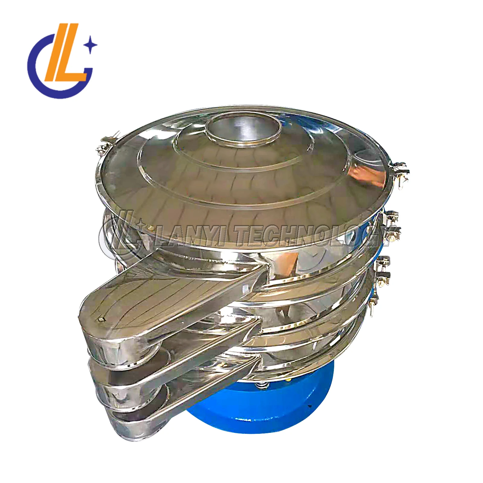 PP plastic granule  double deck mobile vibrating sieve screen customized rotary vibrating screen filter machine