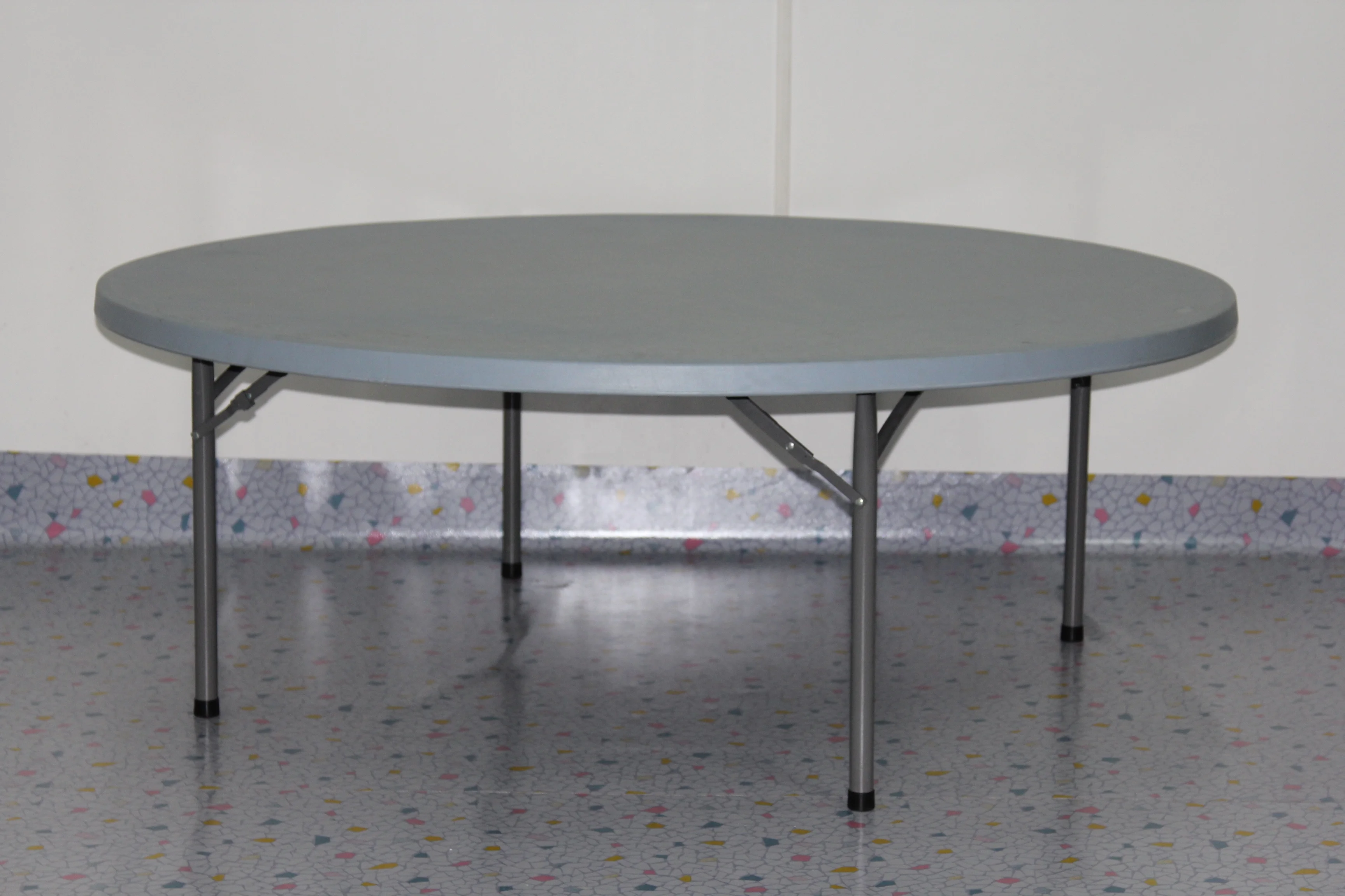 72 inch 6FT White Foldable Outdoor Dinning Party Banquet Wedding Event Plastic Folding Round Table for Sale