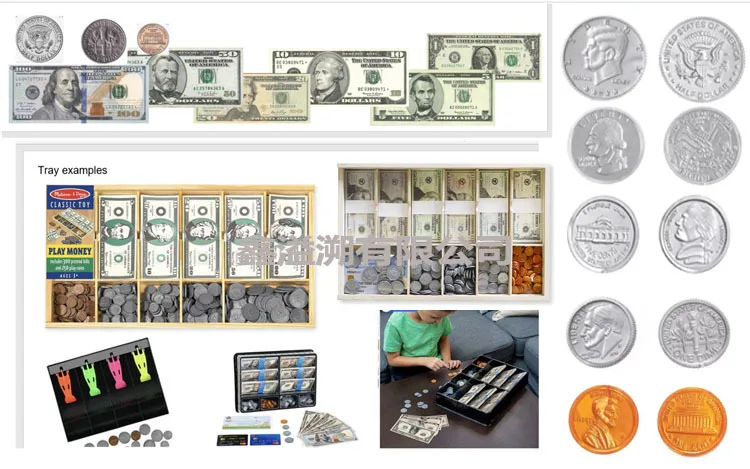 XR High Quality Teaching Dimes Nickles Pennies and Quarters Money US plastic Coins