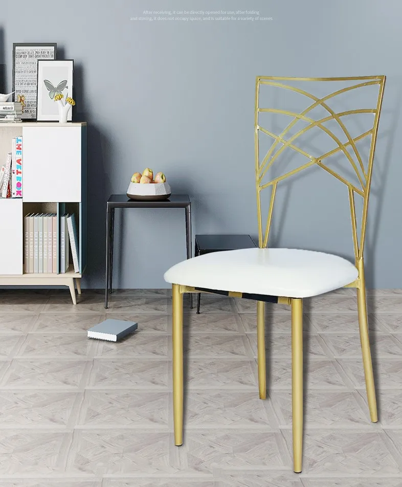 white Wedding Bamboo Chair Wedding Iron  Hotel Party Chair banquet dining golden chair outdoor