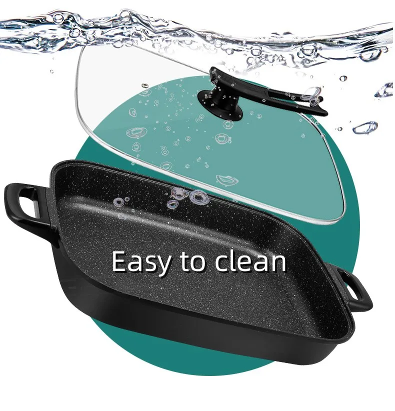 2022 newly design Detachable plate with hot pot 3 in 1 multifunction indoor electric barbecue grill for promotion