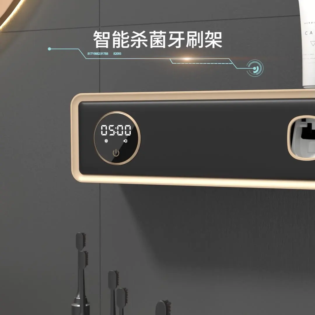 Intelligent toothbrush disinfector non perforated toothbrush holder