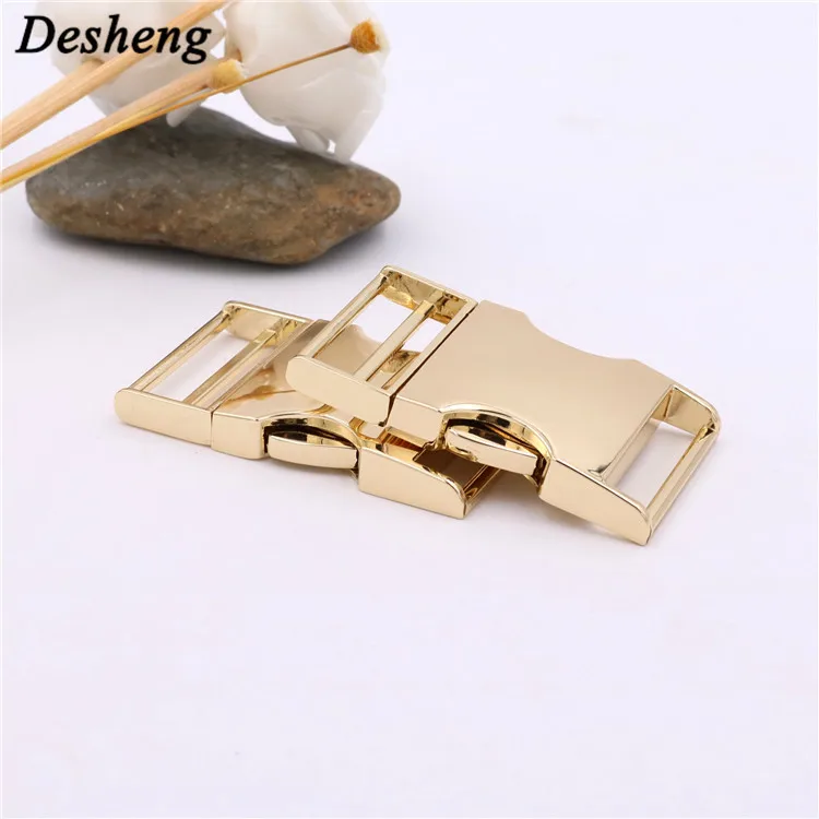 32MM double belt release buckle metal adjusting coupler insert curved buckle