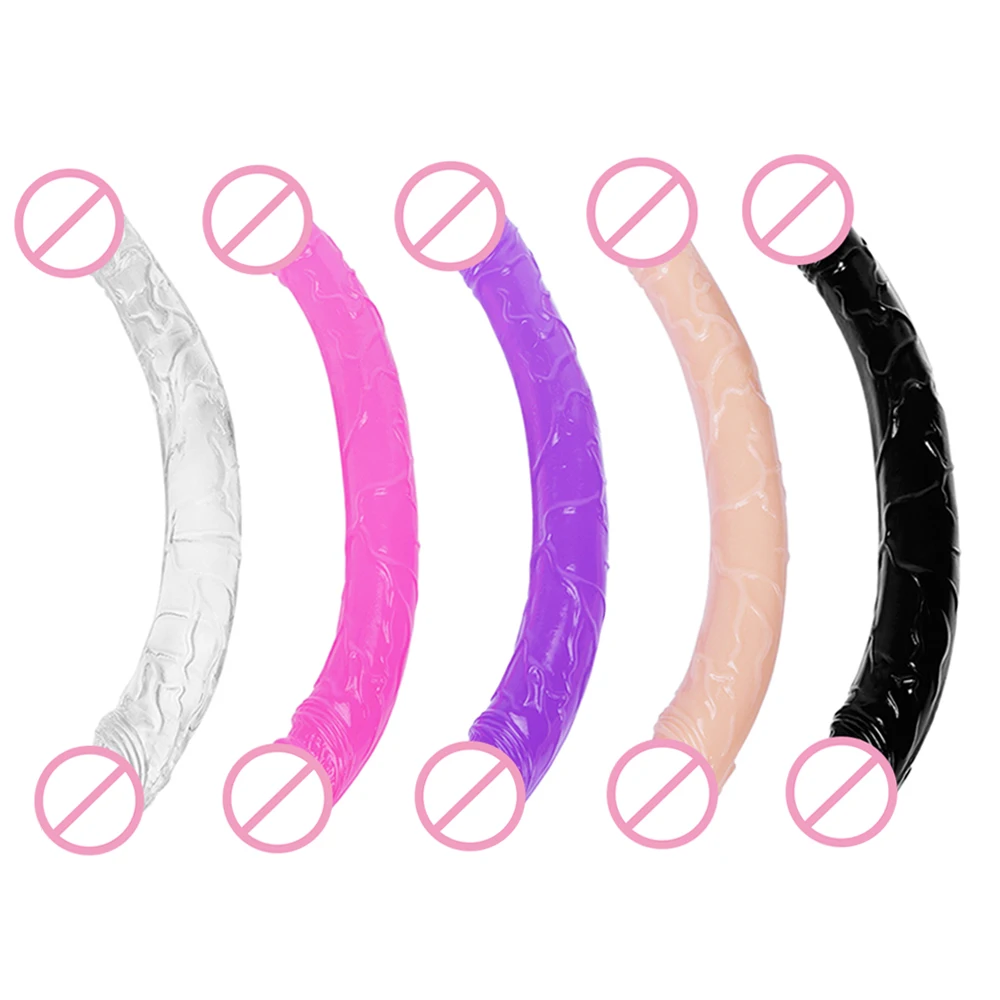 Hot Sale Factory Gays Lesbian Realistic Flexible 15 Inches Huge Double Ended Dildo