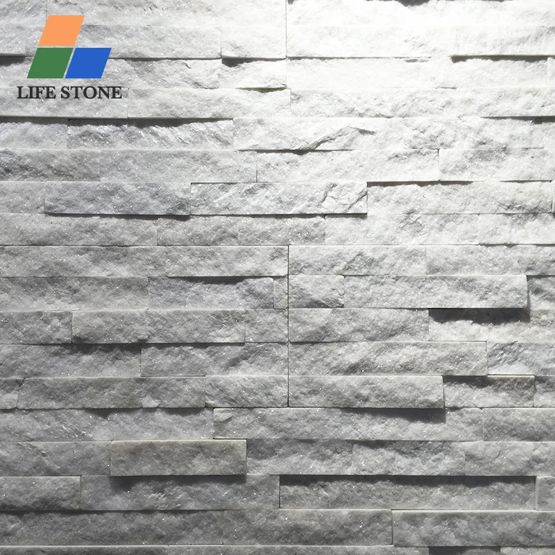 wholesale natural white quartz wall cladding culture stone for home wall decoration white quartz stack stone veneer