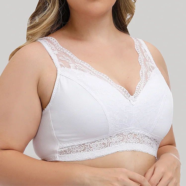 Plus Size Multifunctional Vest Lace Bra Invisible Seamless Push up Bra Underwear Full Coverage for Women Wirefree