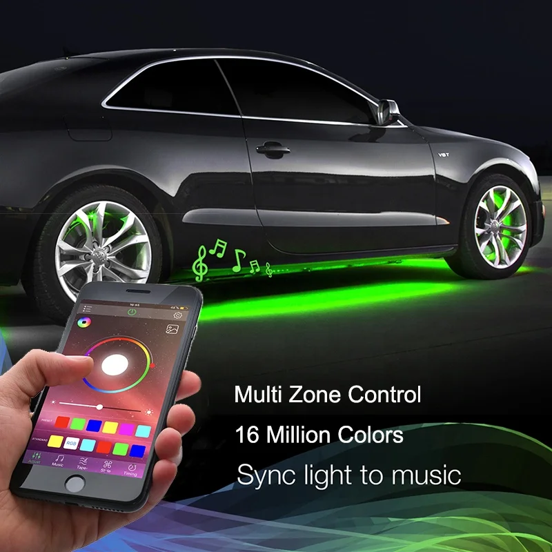 Dual Row LED Wheel Ring Lights Super Bright Pure White Solid Color Strobe LED Rim Lights Light Up For Truck Pickup