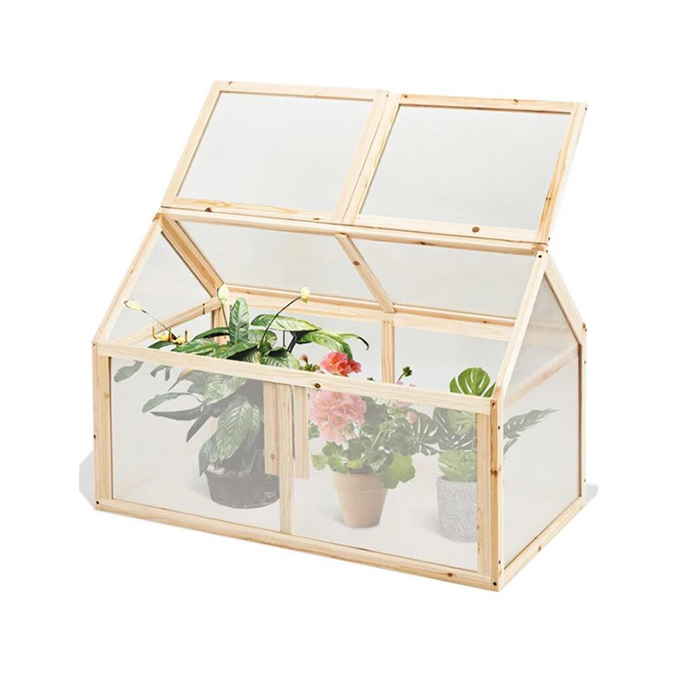 Cold Frame  Garden Greenhouses  Wooden Mini Backyard Greenhouse Vegetable Flower Cold Frame Grow House Greenhouse