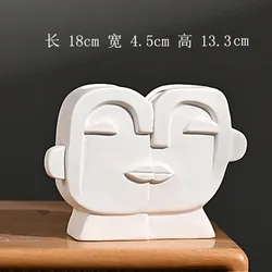 Hot Sale Nordic Modern White Human Face Ceramic Vase For Home Decor Office Table Top Porcelain Flower Pot Accessories
