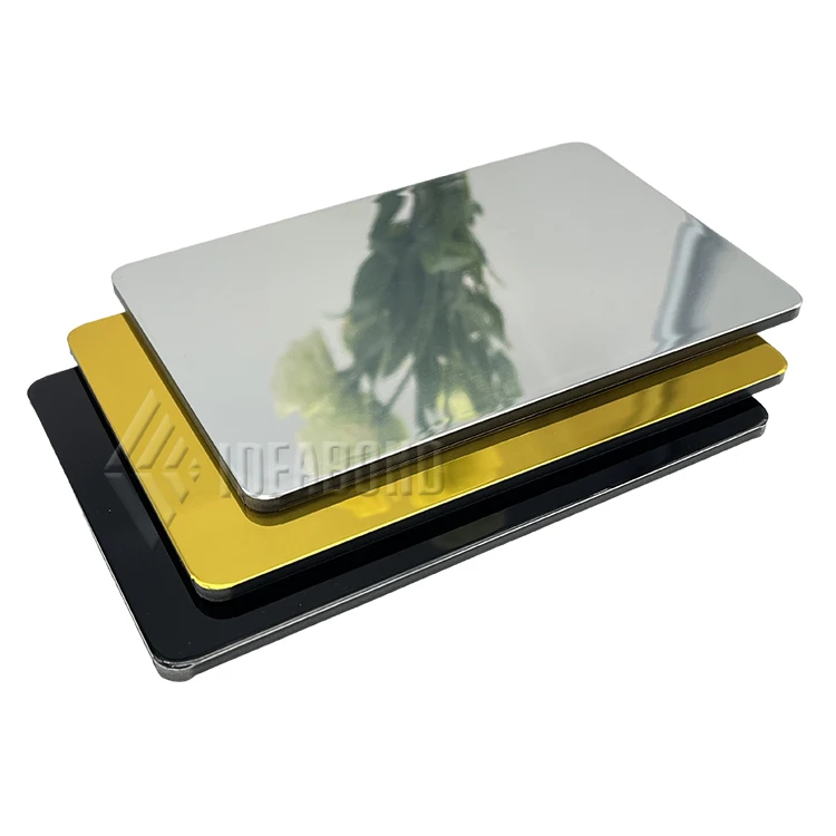Interior Wall Decorative Mirror Finish Aluminum Silver Gold Black Mirror Aluminium Composite Wall Panels