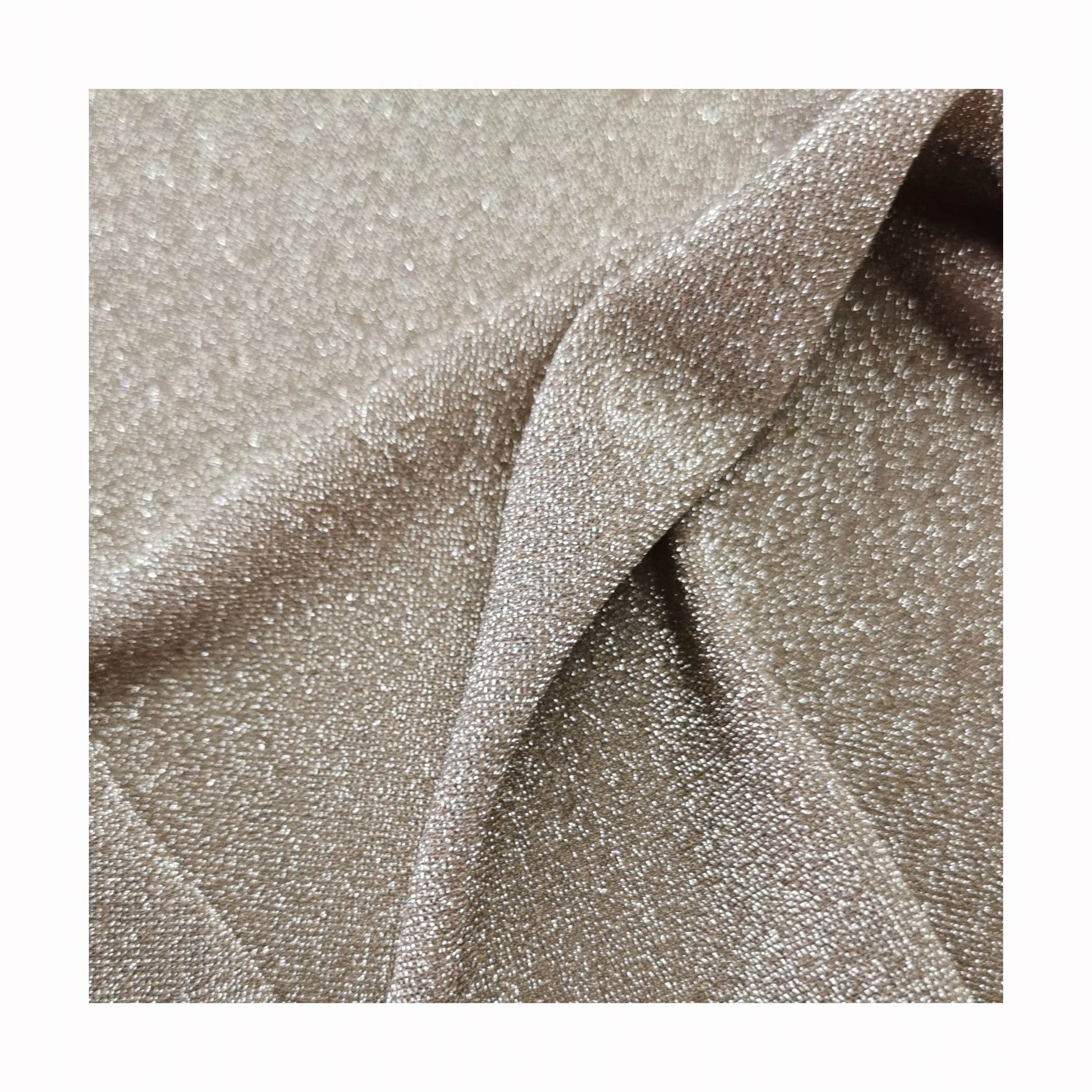 OEM accept  solid color nylon fabric polyester knitted shinny fabric for dress