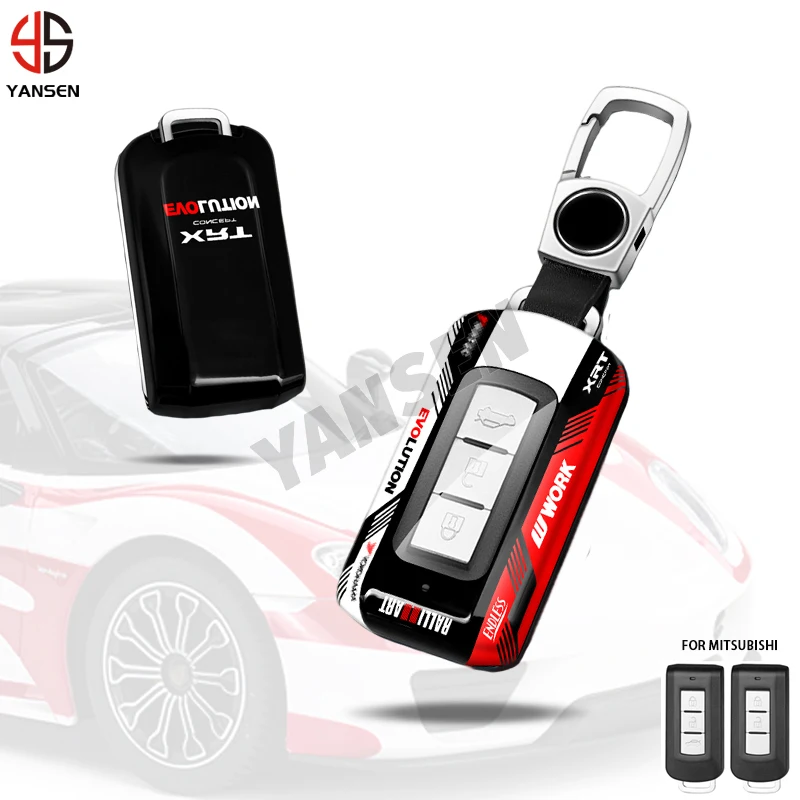 ABS Racing Key Cover Case Shell For Mitsubishi Outlander Lancer Eclipse EX ASX Cross Colt Pajero Grandis Keychain Accessories
