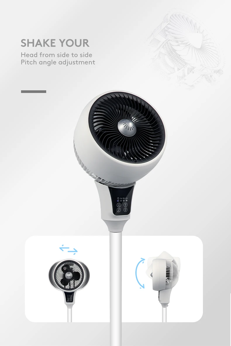 Adjustable height pedestal brushless dc portable circulation electric stand fan low noise air circulation fan