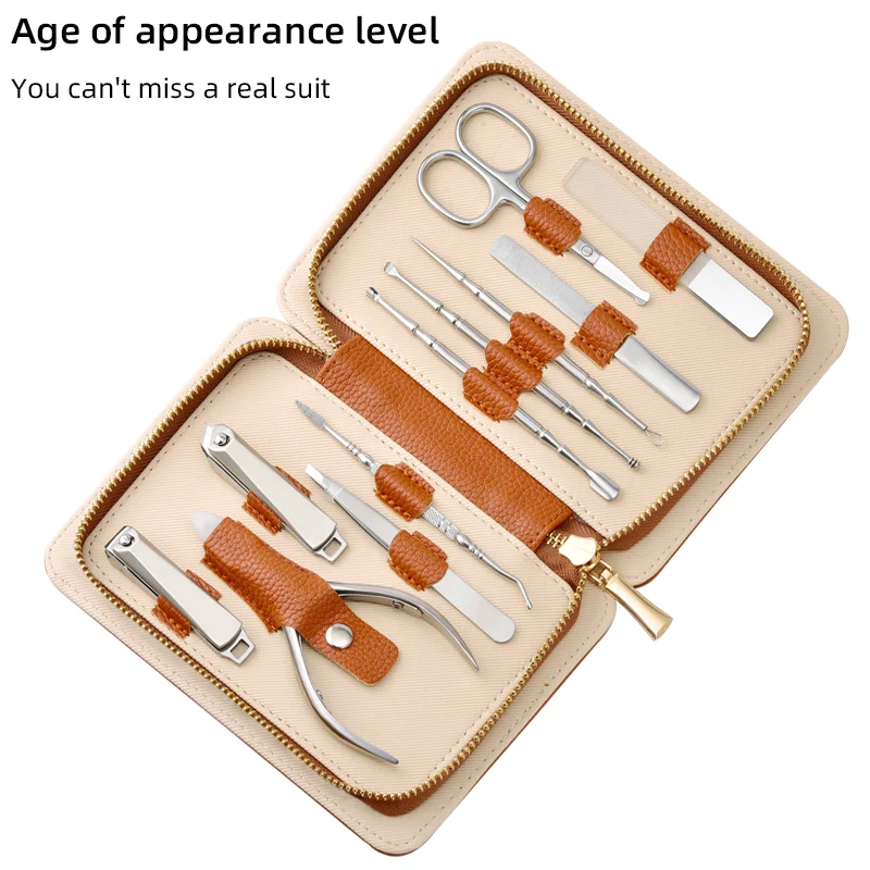 Nail clipper set 11Pcs Manucure Kit CT-KI-KO Nail Tools Stainless Steel Portable Manicure Pedicure Set Professional Grooming Kit
